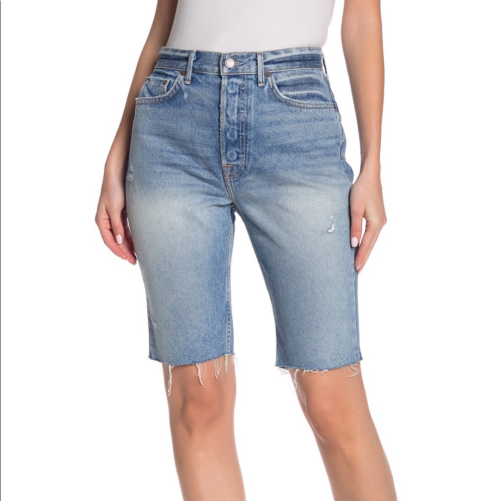 GRLFRND - Beverly High Rise Bermuda Jean Shorts